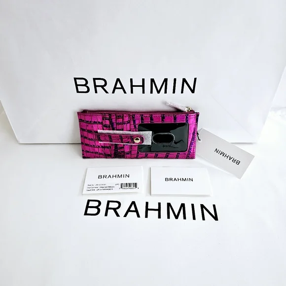NWT Brahmin VOLTAGE VIOLET Credit Card Wallet - Picture 2 of 8